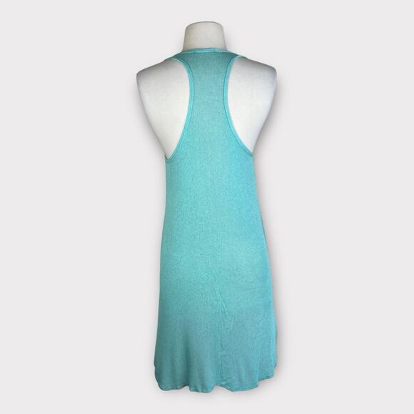 Soprano | Aqua Hi-low Jersey Front Knit Back Tank Top | Medium - Picture 6 of 9